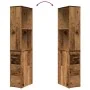 Armario de baño estrecho con ruedas madera envejecida de , Taquillas y armarios de almacenamiento - Ref: Foro24-855302, Preci...