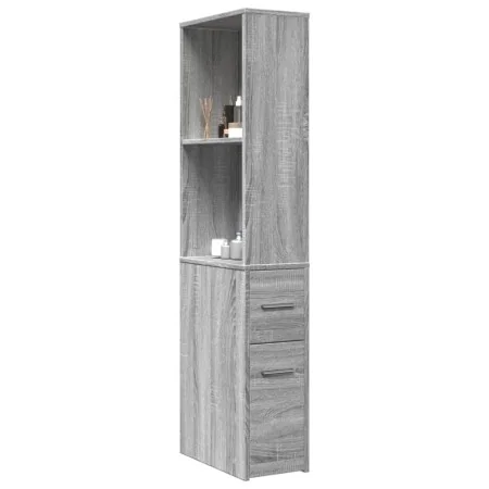 Armario de baño estrecho con ruedas madera gris Sonoma by , Lockers and storage cabinets - Ref: Foro24-855300, Price: 90,53 €...