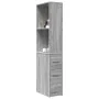 Armario de baño estrecho con ruedas madera gris Sonoma by , Lockers and storage cabinets - Ref: Foro24-855300, Price: 90,53 €...