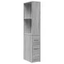 Armario de baño estrecho con ruedas madera gris Sonoma by , Lockers and storage cabinets - Ref: Foro24-855300, Price: 90,53 €...