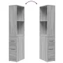 Armario de baño estrecho con ruedas madera gris Sonoma by , Lockers and storage cabinets - Ref: Foro24-855300, Price: 90,53 €...