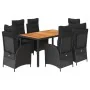 Set de comedor de jardín 7 pzas y cojines ratán sintético negro von , Gartensets - Ref: Foro24-3213099, Preis: 953,36 €, Raba...