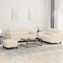 Juego de sofás con cojines 3 piezas tela microfibra beige by , Sofas - Ref: Foro24-3202325, Price: 590,66 €, Discount: %