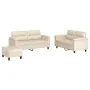 Juego de sofás con cojines 3 piezas tela microfibra beige by , Sofas - Ref: Foro24-3202325, Price: 590,66 €, Discount: %