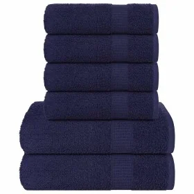 Juego de toallas 6 piezas 100% algodón azul marino 360 gsm by , Toallas de baño y manoplas - Ref: Foro24-137083, Price: 35,55...