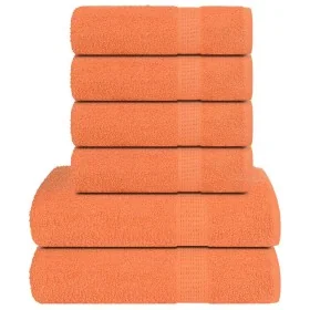 Juego de toallas 6 piezas 100% algodón naranja 360 gsm by , Toallas de baño y manoplas - Ref: Foro24-137088, Price: 37,36 €, ...