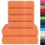 Juego de toallas 6 piezas 100% algodón naranja 360 gsm de , Toallas de baño y manoplas - Ref: Foro24-137088, Precio: 37,34 €,...