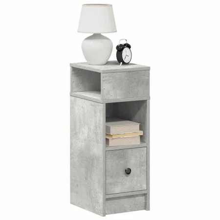 Mesilla de noche con cajón gris hormigón 25x31x66 cm de , Mesitas de noche - Ref: Foro24-858620, Precio: 57,62 €, Descuento: %