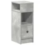 Mesilla de noche con cajón gris hormigón 25x31x66 cm de , Mesitas de noche - Ref: Foro24-858620, Precio: 57,62 €, Descuento: %