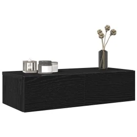 Estante de pared con cajones de madera contrachapada negro de , Estantes y estanterías - Ref: Foro24-859969, Precio: 58,77 €,...