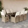 Set comedor de jardín 9 pzas con cojines ratán sintético beige de , Conjuntos de jardín - Ref: Foro24-3276807, Precio: 1,00 €...