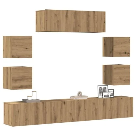 Mueble para TV de pared madera contrachapada artesanal 7 piezas by , TV Furniture - Ref: Foro24-3329016, Price: 275,05 €, Dis...