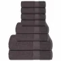 Juego de toallas 8 piezas 100% algodón antracita 360 gsm de , Toallas de baño y manoplas - Ref: Foro24-137062, Precio: 32,80 ...