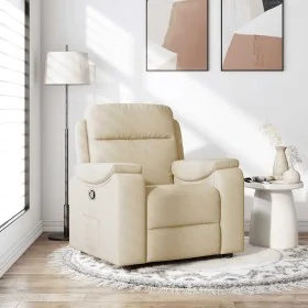 Sillón reclinable de tela crema by , Armchairs - Ref: Foro24-4015688, Price: 186,58 €, Discount: %