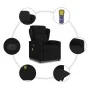 Sillón reclinable de masaje eléctrico tela negro de , Sillones - Ref: Foro24-3303126, Precio: 255,46 €, Descuento: %