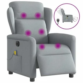 Sillón reclinable de masaje eléctrico tela gris claro by , Armchairs - Ref: Foro24-3303124, Price: 255,48 €, Discount: %