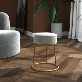 Hocker redondo gris claro terciopelo by , Folding stools and chairs - Ref: Foro24-340255, Price: 41,94 €, Discount: %