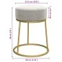 Hocker redondo gris claro terciopelo by , Folding stools and chairs - Ref: Foro24-340255, Price: 41,94 €, Discount: %