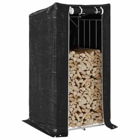 Leñero cubierta lluvia 100x100x200 cm acero galvanizado by , Firewood bags and holders - Ref: Foro24-4104951, Price: 104,79 €...