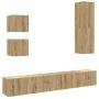 Mueble para TV de pared madera contrachapada artesanal 5 piezas by , TV Furniture - Ref: Foro24-3329000, Price: 225,04 €, Dis...