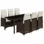 Set de mesa y sillas jardín 7 pzas con cojines ratán PE marrón de , Conjuntos de jardín - Ref: Foro24-3277069, Precio: 953,25...