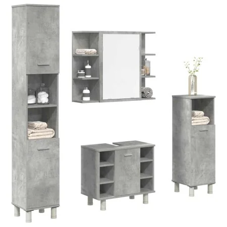 Juego muebles de baño 4 pzas madera contrachapada gris hormigón von , Badezimmermöbel - Ref: Foro24-3324850, Preis: 211,27 €,...