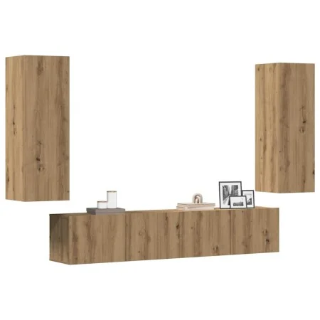 Muebles de TV de pared 4 uds madera ingeniería roble artesanal von , TV-Möbel - Ref: Foro24-3328948, Preis: 183,13 €, Rabatt: %