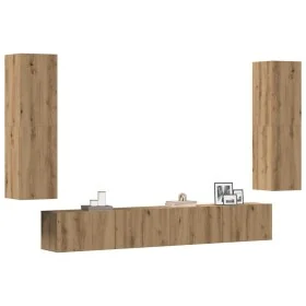 Muebles de TV de pared 4 uds madera ingeniería roble artesanal von , TV-Möbel - Ref: Foro24-3328974, Preis: 243,09 €, Rabatt: %