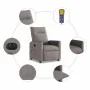 Sillón reclinable de masaje eléctrico tela gris taupe de , Sillones - Ref: Foro24-3324050, Precio: 268,90 €, Descuento: %
