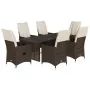 Set comedor de jardín 7 pzas con cojines ratán sintético marrón by , Garden sets - Ref: Foro24-3276776, Price: 966,78 €, Disc...