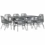 Juego comedor jardín 9 pzas cojines ratán sintético vidrio gris by , Garden sets - Ref: Foro24-3334484, Price: 658,98 €, Disc...