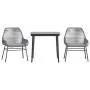 Juego comedor jardín 3 pzas cojines ratán sintético vidrio gris by , Garden sets - Ref: Foro24-3334478, Price: 218,74 €, Disc...