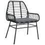 Set comedor jardín 3 pzas cojines ratán sintético vidrio negro de , Conjuntos de jardín - Ref: Foro24-3334548, Precio: 212,71...
