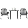 Set comedor jardín 3 pzas cojines ratán sintético vidrio negro by , Garden sets - Ref: Foro24-3334562, Price: 215,91 €, Disco...
