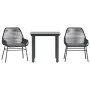 Set comedor jardín 3 pzas cojines ratán sintético vidrio negro by , Garden sets - Ref: Foro24-3334562, Price: 215,91 €, Disco...