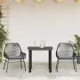 Set comedor jardín 3 pzas cojines ratán sintético vidrio negro by , Garden sets - Ref: Foro24-3334562, Price: 215,91 €, Disco...
