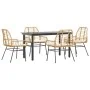 Juego de comedor jardín 5 piezas cojines ratán sintético marrón de , Conjuntos de jardín - Ref: Foro24-3334557, Precio: 368,8...