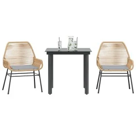 Juego de comedor jardín 3 piezas cojines ratán sintético marrón by , Garden sets - Ref: Foro24-3334569, Price: 216,70 €, Disc...