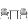 Juego comedor jardín 3 pzas cojines ratán sintético vidrio gris by , Garden sets - Ref: Foro24-3334576, Price: 204,60 €, Disc...