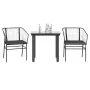 Set comedor jardín 3 pzas cojines ratán sintético vidrio negro von , Gartensets - Ref: Foro24-3334597, Preis: 178,68 €, Rabat...