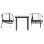 Set comedor jardín 3 pzas cojines ratán sintético vidrio negro von , Gartensets - Ref: Foro24-3334597, Preis: 178,68 €, Rabat...