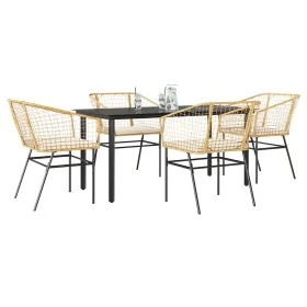 Juego de comedor jardín 5 piezas cojines ratán sintético marrón von , Gartensets - Ref: Foro24-3334607, Preis: 349,71 €, Raba...