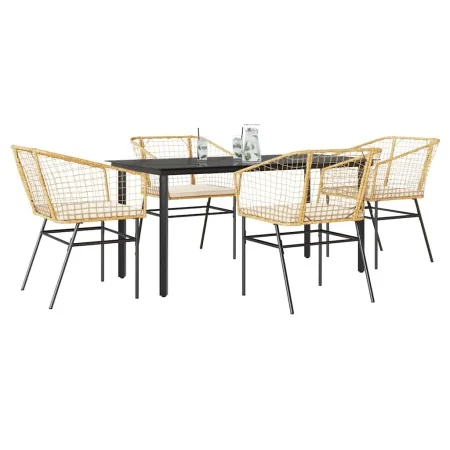 Juego de comedor jardín 5 piezas cojines ratán sintético marrón by , Garden sets - Ref: Foro24-3334607, Price: 349,71 €, Disc...
