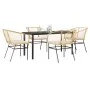 Juego de comedor jardín 5 piezas cojines ratán sintético marrón by , Garden sets - Ref: Foro24-3334607, Price: 349,71 €, Disc...