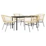 Juego de comedor jardín 5 piezas cojines ratán sintético marrón by , Garden sets - Ref: Foro24-3334607, Price: 349,71 €, Disc...