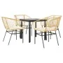 Juego de comedor jardín 5 piezas cojines ratán sintético marrón von , Gartensets - Ref: Foro24-3334605, Preis: 260,59 €, Raba...