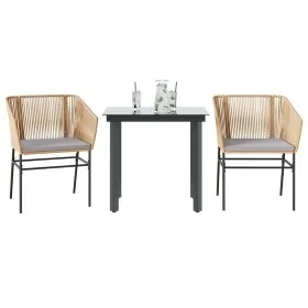 Juego de comedor jardín 3 piezas cojines ratán sintético marrón von , Gartensets - Ref: Foro24-3334618, Preis: 218,79 €, Raba...