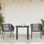 Set comedor jardín 3 pzas cojines ratán sintético vidrio negro de , Conjuntos de jardín - Ref: Foro24-3334611, Precio: 218,79...