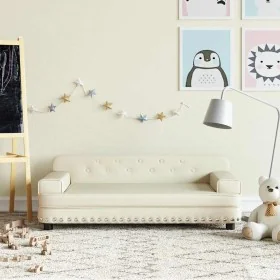 Sofá para niños de cuero sintético crema 90x53x30 cm von , Baby- und Kleinkindmöbel - Ref: Foro24-3196288, Preis: 92,86 €, Ra...