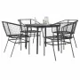 Juego de comedor jardín 5 piezas ratán sintético vidrio negro de , Conjuntos de jardín - Ref: Foro24-3334486, Precio: 279,84 ...